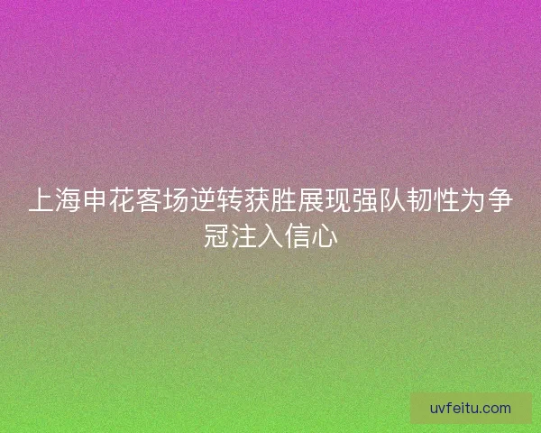 上海申花客场逆转获胜展现强队韧性为争冠注入信心